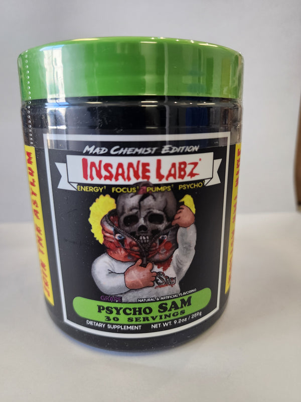 Psycho Sam Pre Workout Grape 30 servings Insane Labz