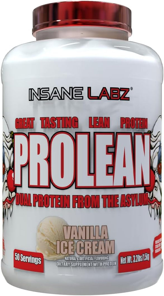 Insane Labz ProLean Whey & Protein Powder 26g Protein 50 Servings Vanilla Ice Cream