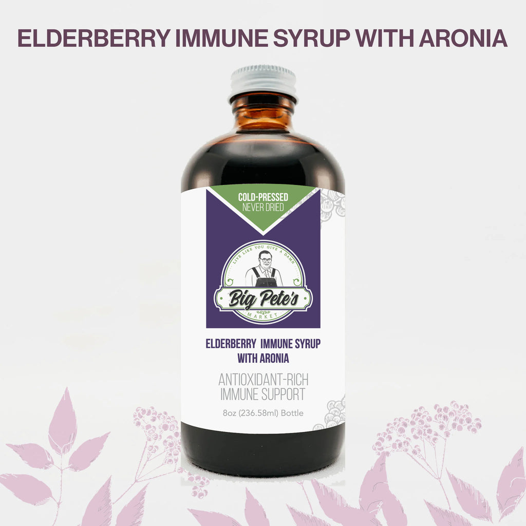 Big Pete's Elderberry Immune Syrup with Aronia-Cold Pressed, Never Dried, Antioxidant Rich Immune Support 8oz, 236.58ml