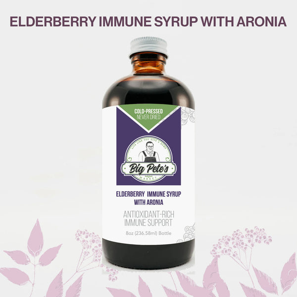 Big Pete's Elderberry Immune Syrup with Aronia-Cold Pressed, Never Dried, Antioxidant Rich Immune Support 8oz, 236.58ml