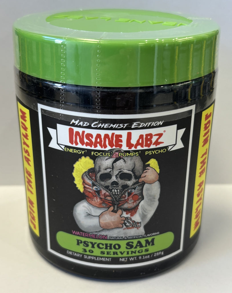 Insane Labz Psycho Sam Pre Workout Watermelon 30 Servings 8.2 oz